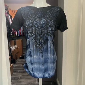 NWOT Affliction Rome Navy Mill Wash T-Shirt
